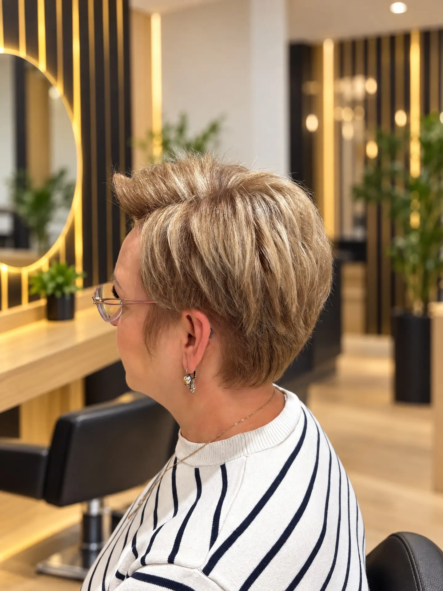 Kurzhaarschnitt Damen Seitenansicht – Michael T. Friseursalon Nienberge