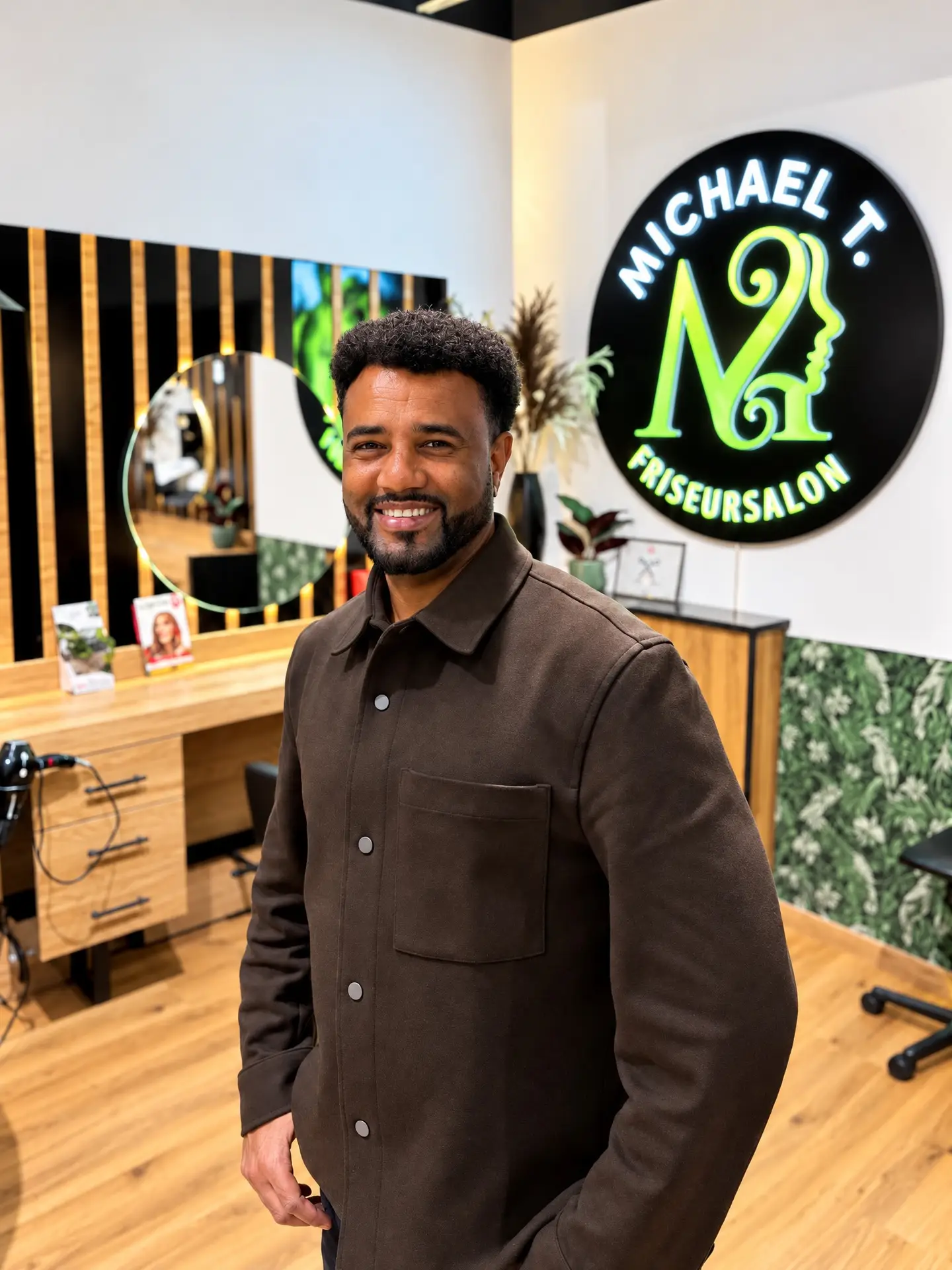 Michael T., Friseurmeister, in seinem Friseursalon in Münster-Nienberge